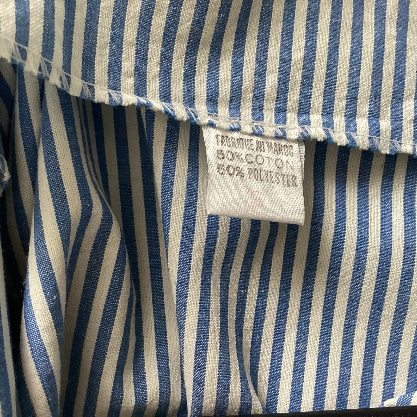 Blauw lichtblauw en wit gestreepte katoenen blazer, maat 3, controleer uw maten in de advertentie – photo 8